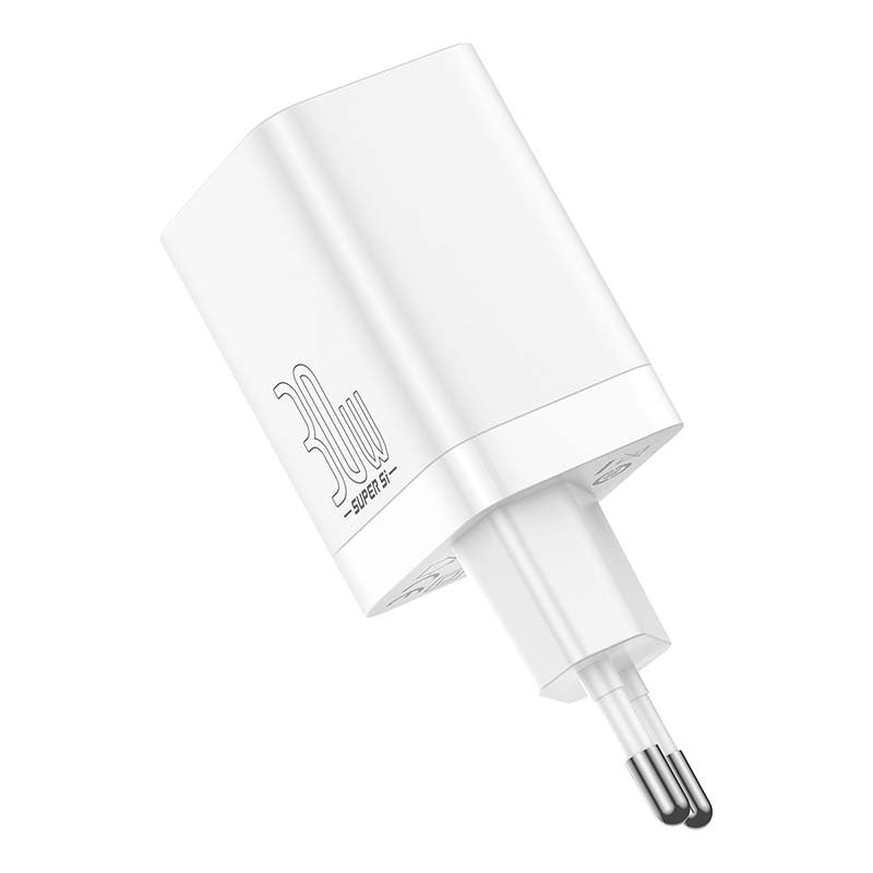 Baseus Super Si Pro Quick Charger USB + USB-C 30W (hvid)