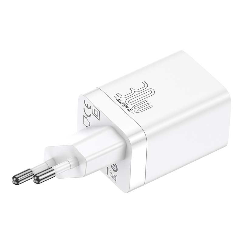 Baseus Super Si Pro Quick Charger USB + USB-C 30W (hvid)