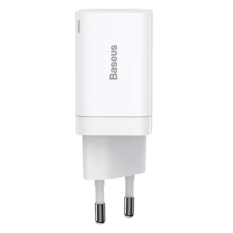 Baseus Super Si Pro Quick Charger USB + USB-C 30W (hvid)