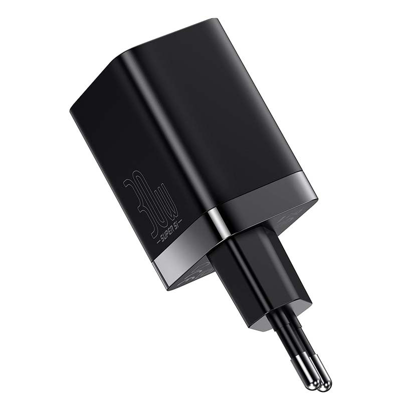 Baseus Super Si Pro hurtigoplader USB + USB-C 30W (sort)