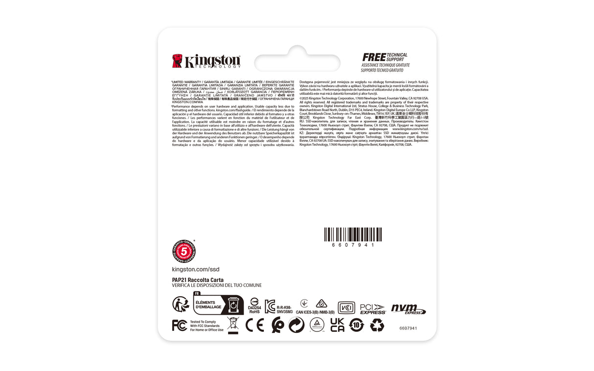 Kingston Technology 2000G NV3 M.2 2230 NVMe SSD