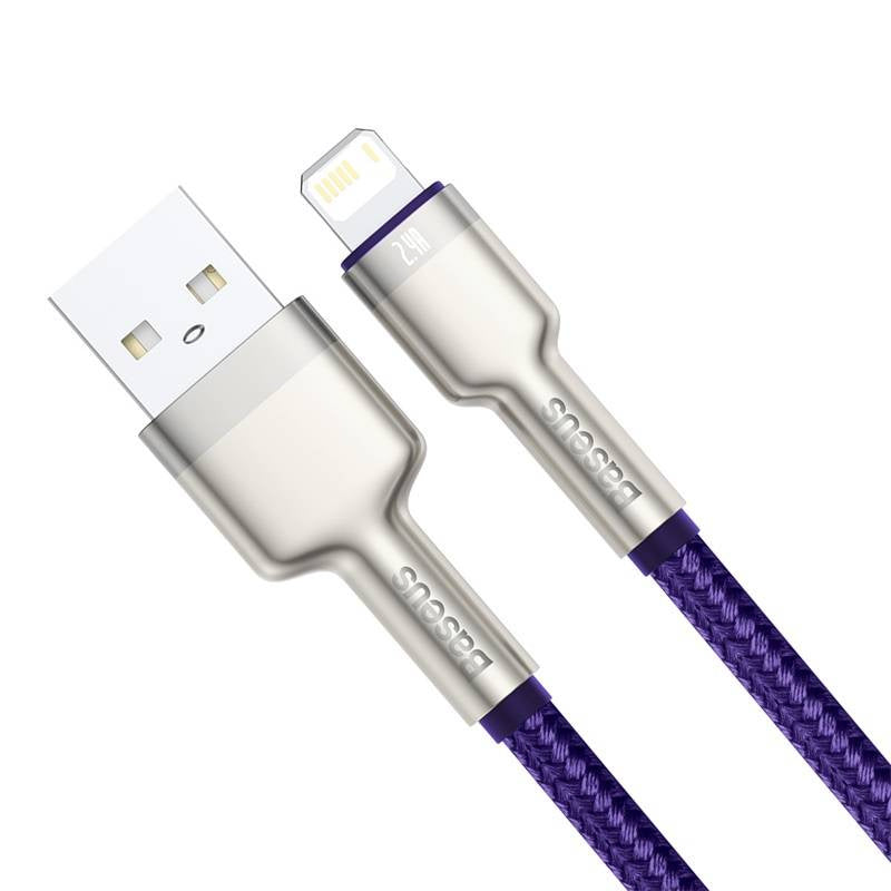USB-kabel til Lightning Baseus Cafule, 2,4 A, 1 m (lila)