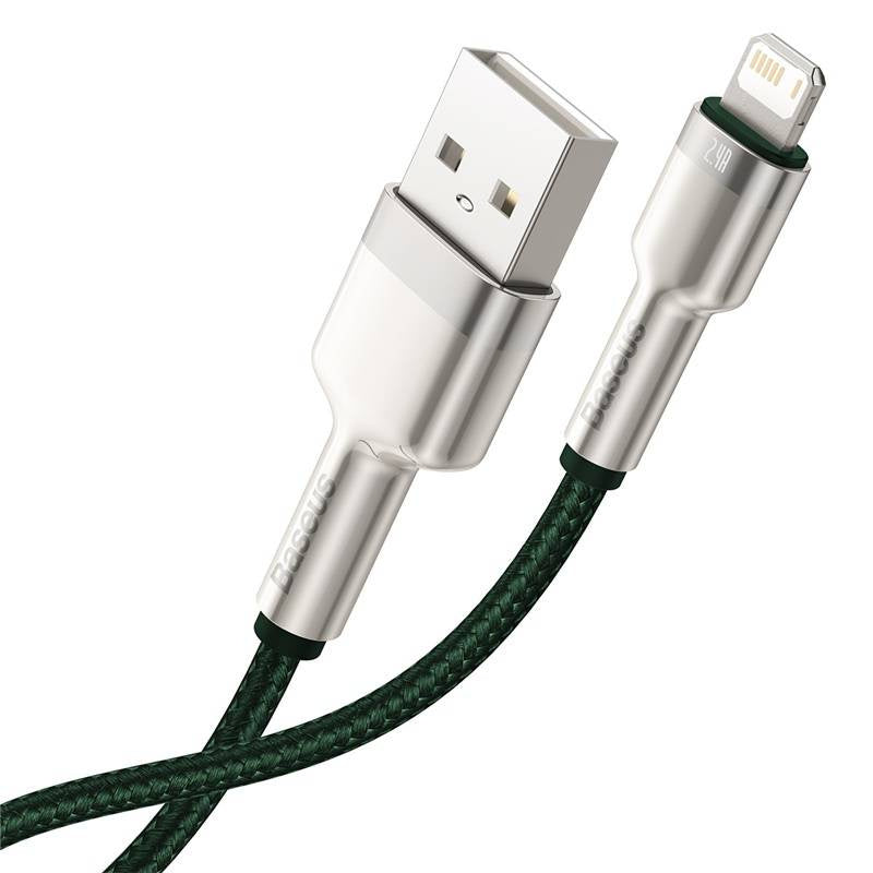 USB-kabel til Lightning Baseus Cafule, 2,4 A, 1 m (grøn)