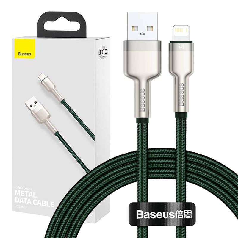 USB-kabel til Lightning Baseus Cafule, 2,4 A, 1 m (grøn)