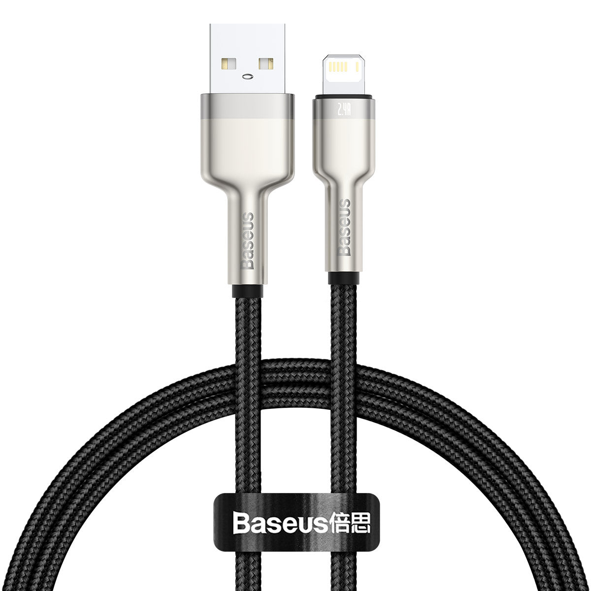USB-kabel til Lightning Baseus Cafule, 2,4 A, 0,25 m (sort)