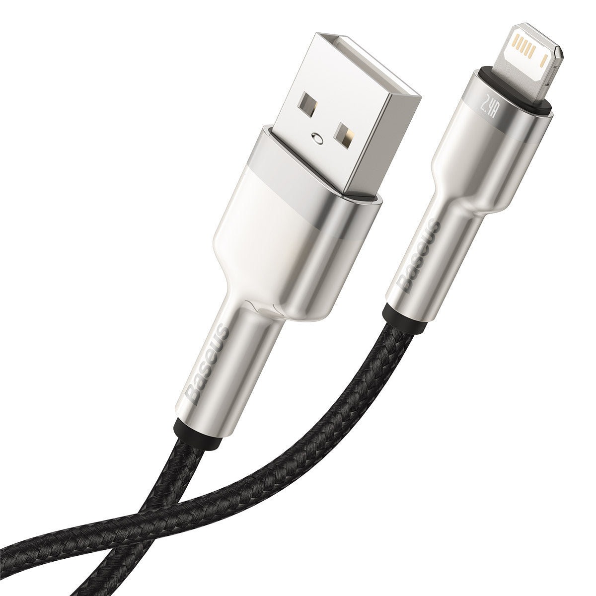 USB-kabel til Lightning Baseus Cafule, 2,4 A, 0,25 m (sort)
