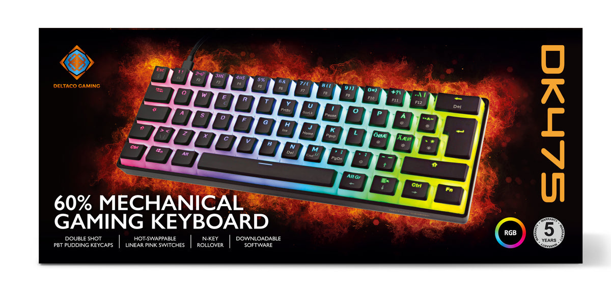 Deltaco Gaming DK475 60% mechanical keyboard, black
