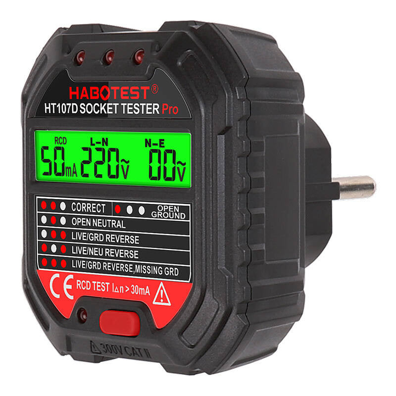 Socket tester med digital skærm Habotest HT107D