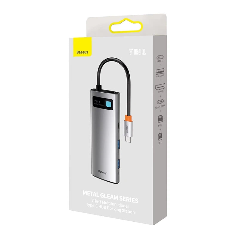 Baseus Hub Adapter 7in1 USB-C til 2x USB 3.0 + HDMI + USB-C PD