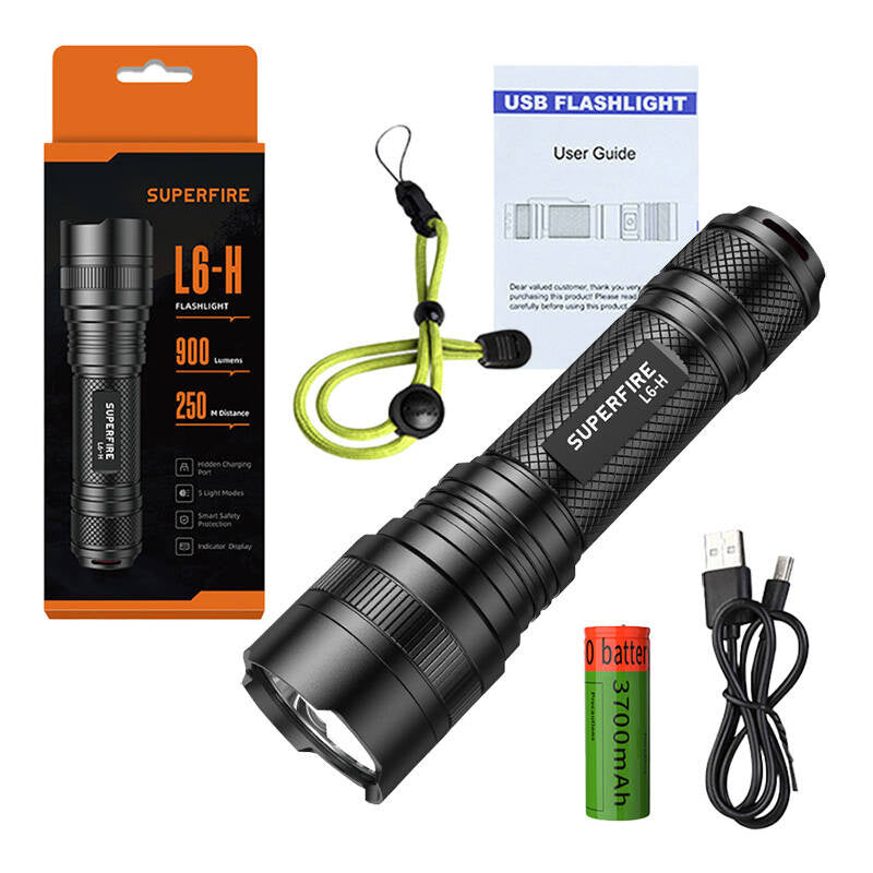 Flashlight Superfire L6-H, 750lm, USB-C