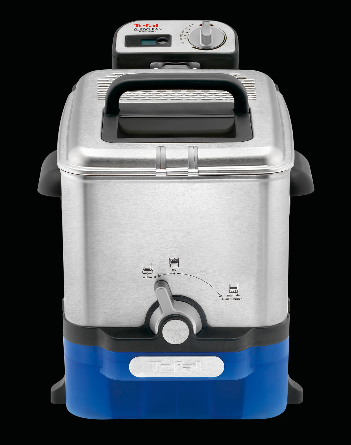Tefal Oleoclean Pro Fritureapparat 3.5liter Børstet rustfrit stål/blå