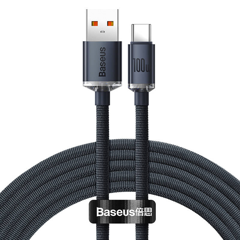 Baseus Crystal Shine kabel USB til USB-C, 100W, 1,2m (sort)