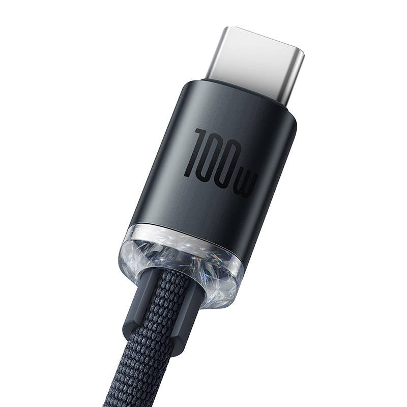 Baseus Crystal Shine kabel USB til USB-C, 100W, 2m (sort)