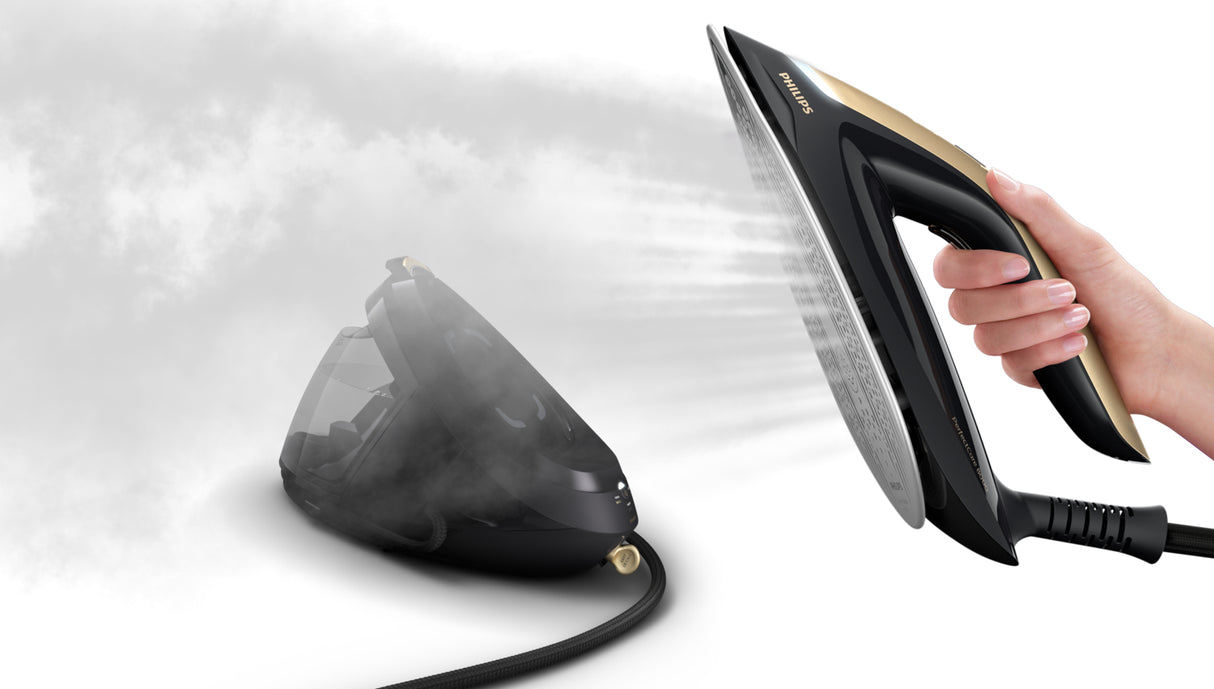 Philips PSG8130/80 Dampstrygning station 2700 W 1,8 L SteamGlide Elite-strygesål Sort, Guld