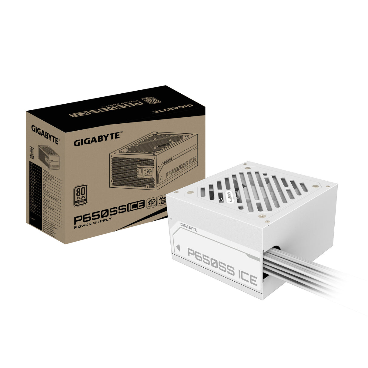 GIGABYTE P650SS ICE enhed til strømforsyning 650 W 20+4 pin ATX ATX Hvid