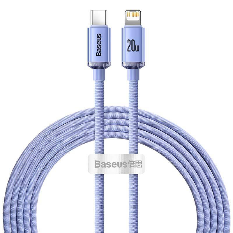 Baseus Crystal kabel USB-C til Lightning, 20W, PD, 2m (violet)