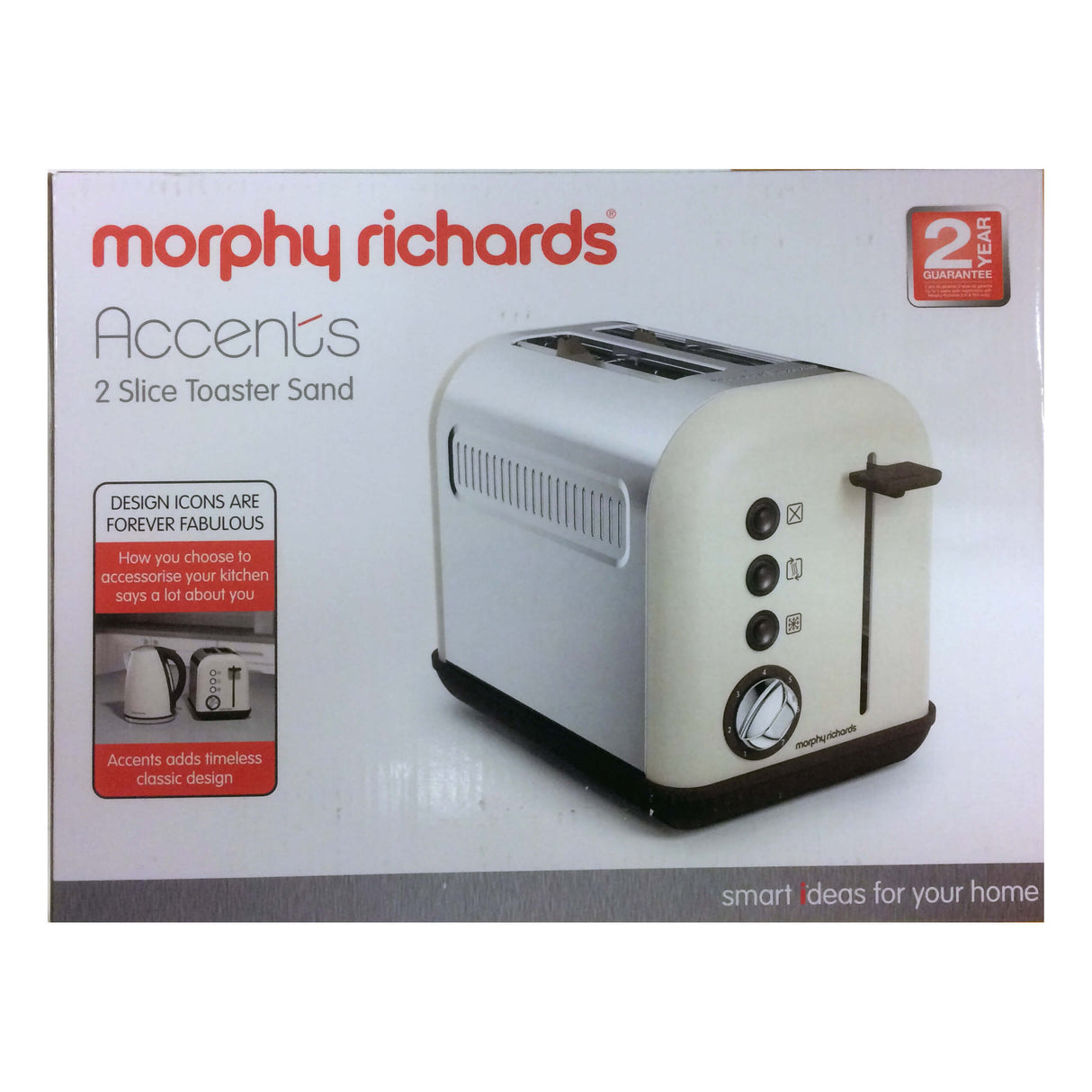 Morphy Richards Brødrister Accent 2 Skiver Hvid