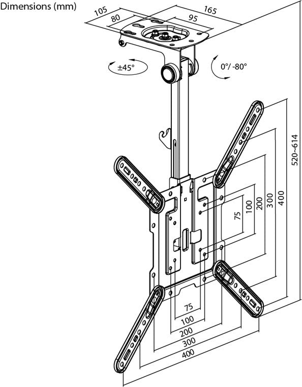 Goobay Basic Monteringssæt Fladt panel 23-55