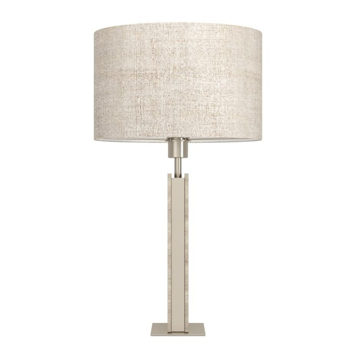 Eglo Belesar H67 børstet stål/linen bordlampe