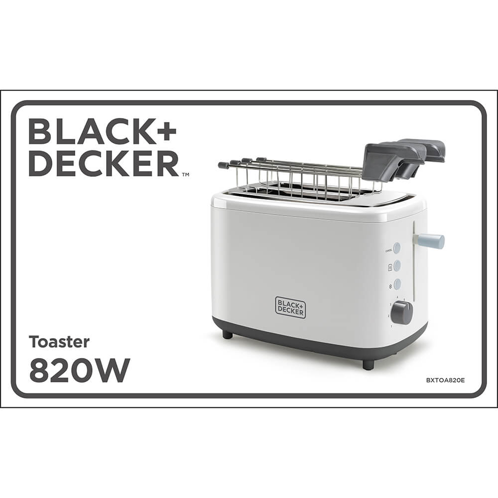 Black+Decker Brødrister 2 Slice Hvid