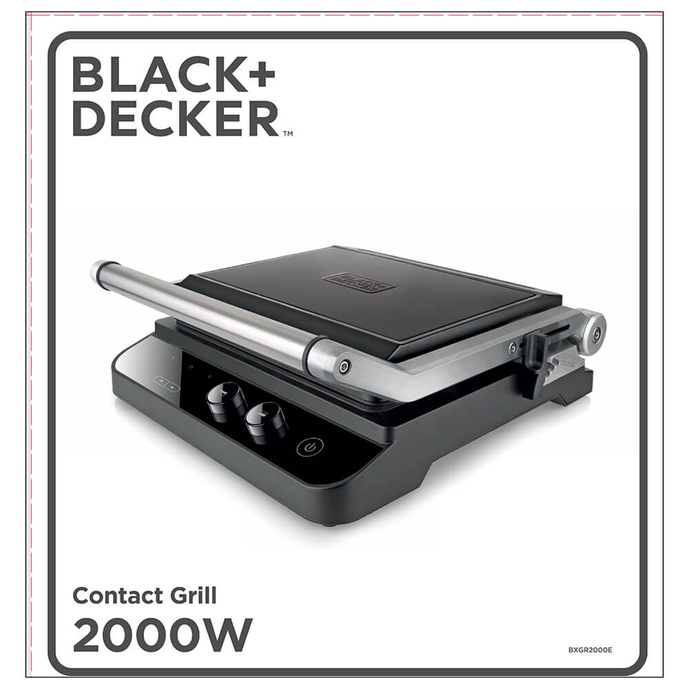 Black+Decker Bordgrill Temp Control Extra Plader 2000 W Brushed