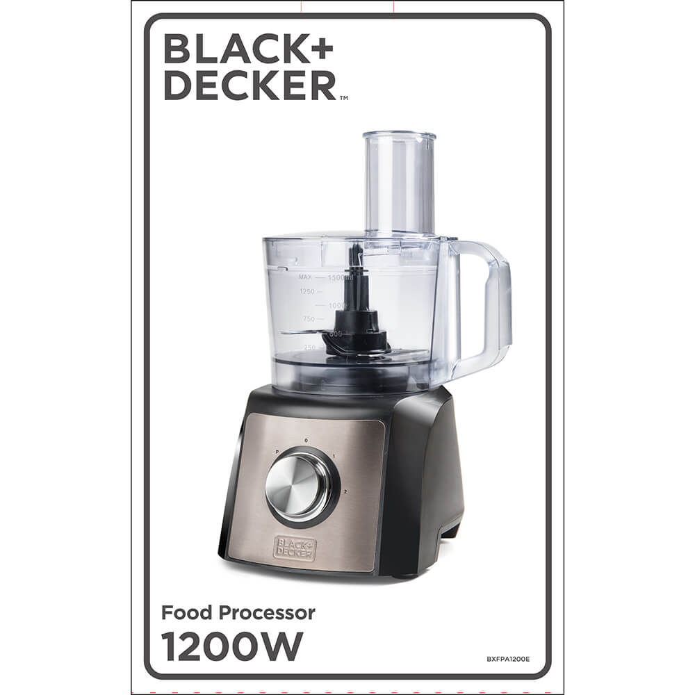 Black+Decker Food Processor 1200 W Brushed
