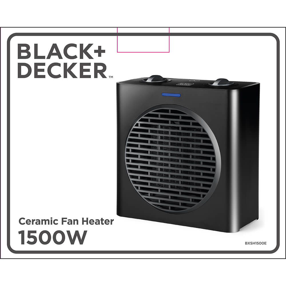 Black+Decker Ceramic Fan Heater 1500 W Black