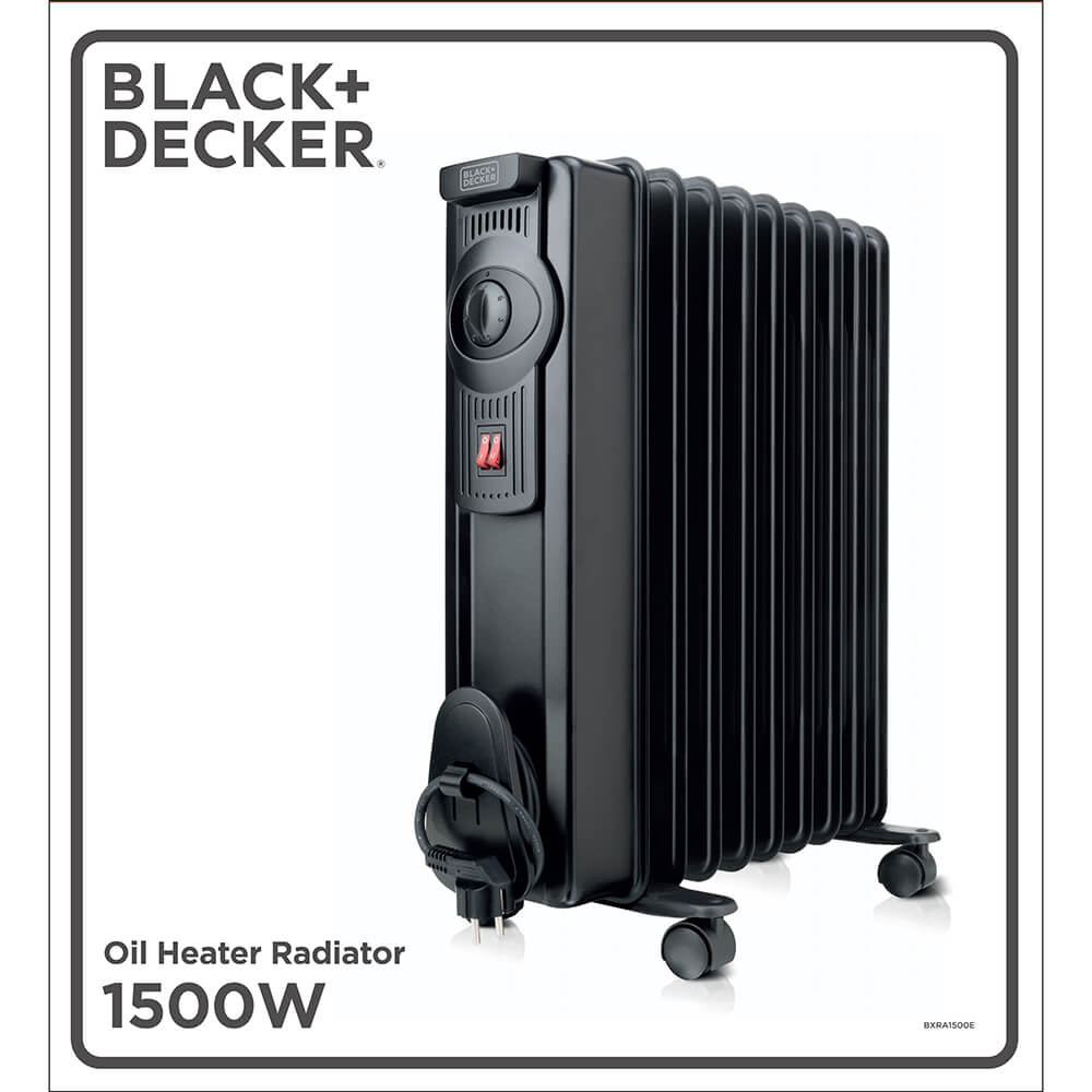Black+Decker Oil Heater 1500 W Black
