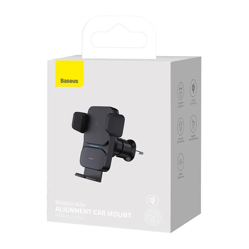 Baseus Wisdom Trådløs opladning Luftventil Elektrisk Bil Telefonholder (sort)