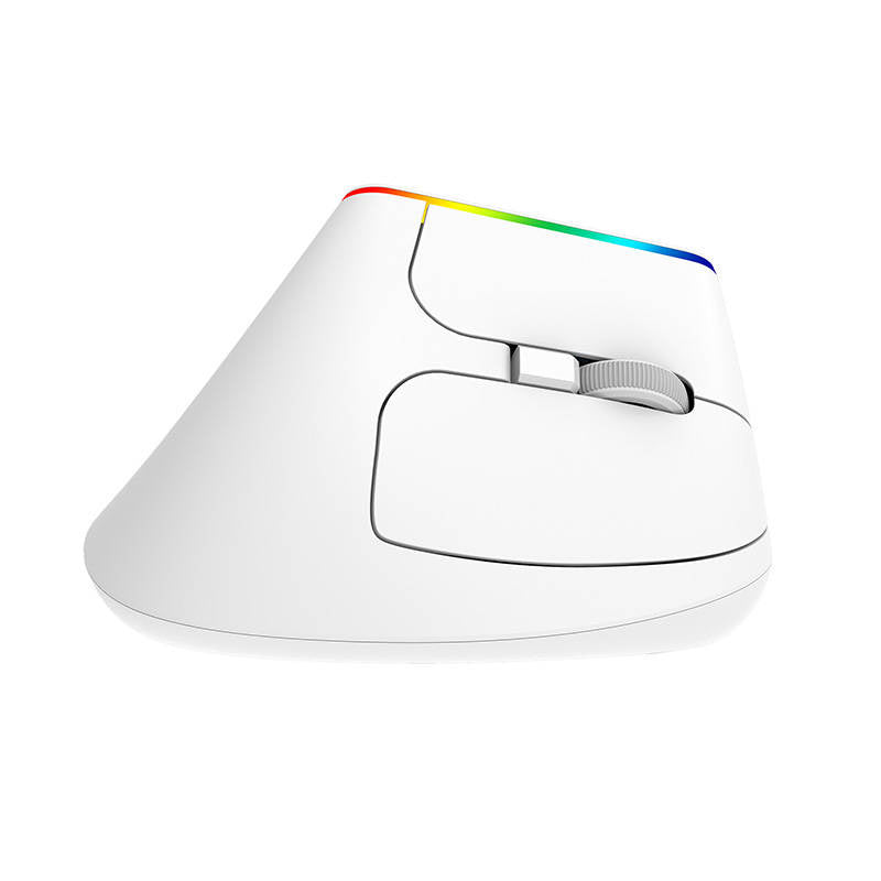 Trådløs vertikal mus Delux M618C 2.4G 1600DPI RGB (hvid)