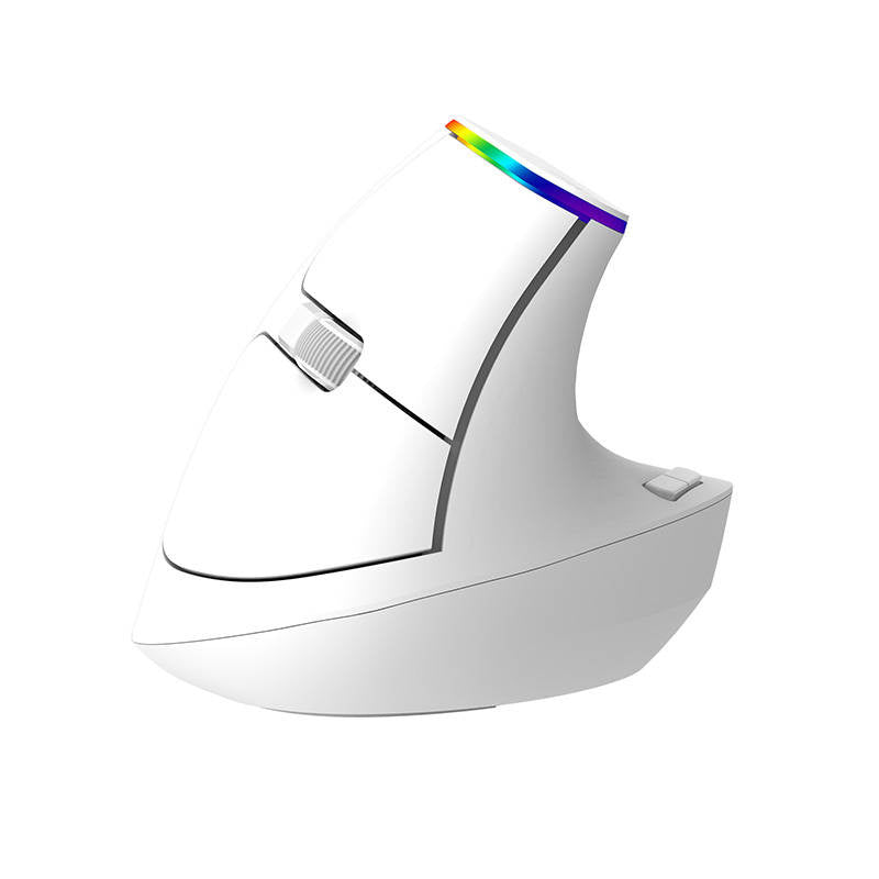 Trådløs vertikal mus Delux M618C 2.4G 1600DPI RGB (hvid)