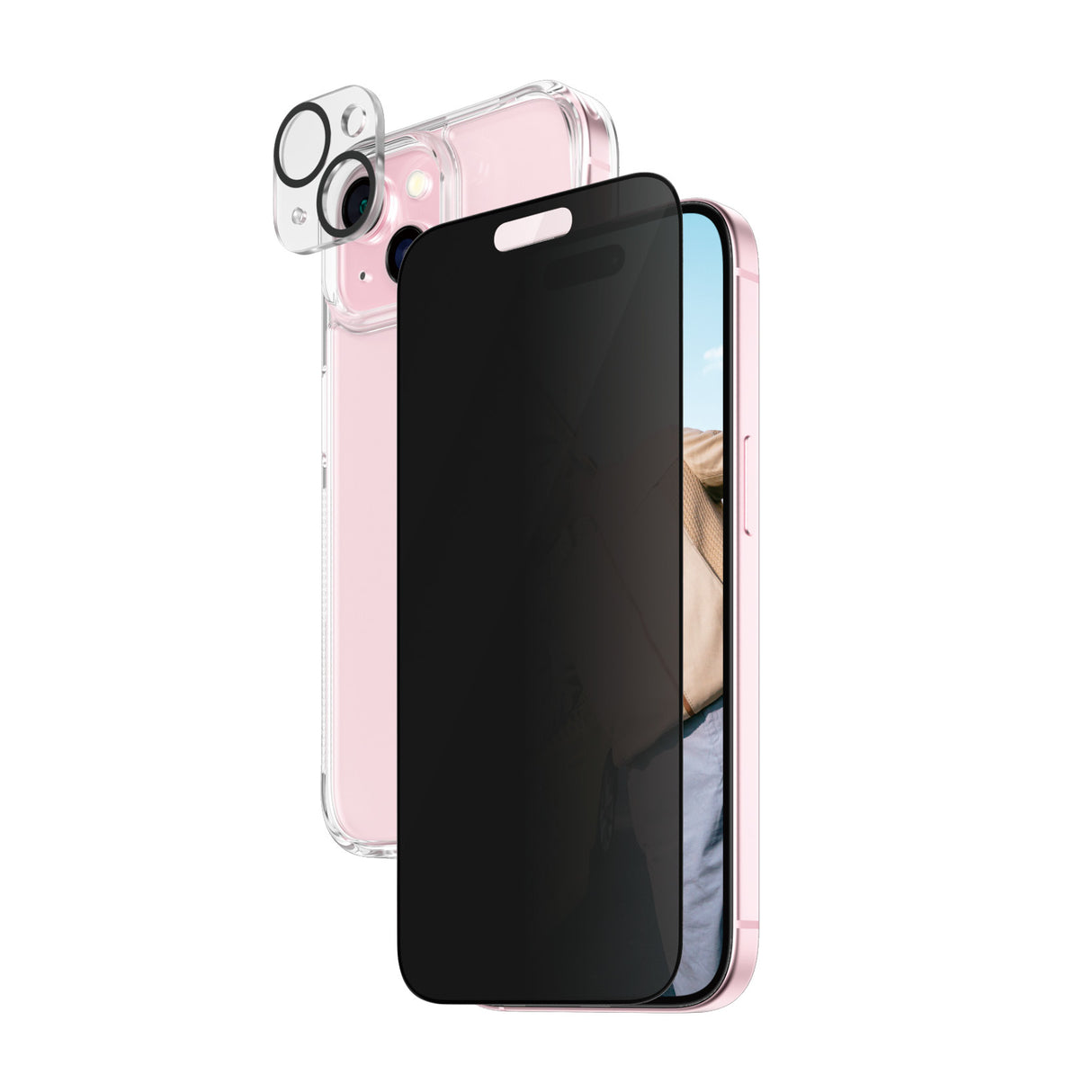 PanzerGlass ® Privacy 3-i-1 Pakke iPhone 15