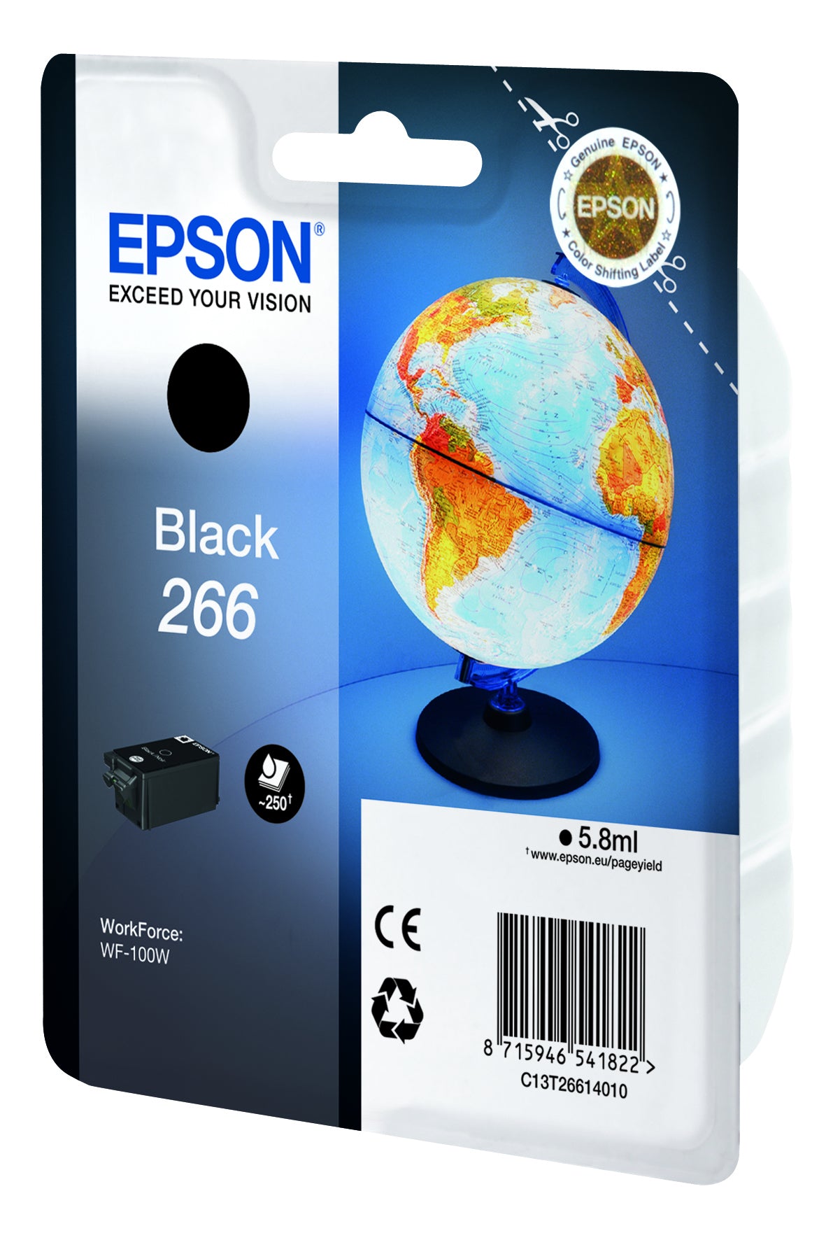 Epson 266 Sort 250 sider Blæk C13T26614010