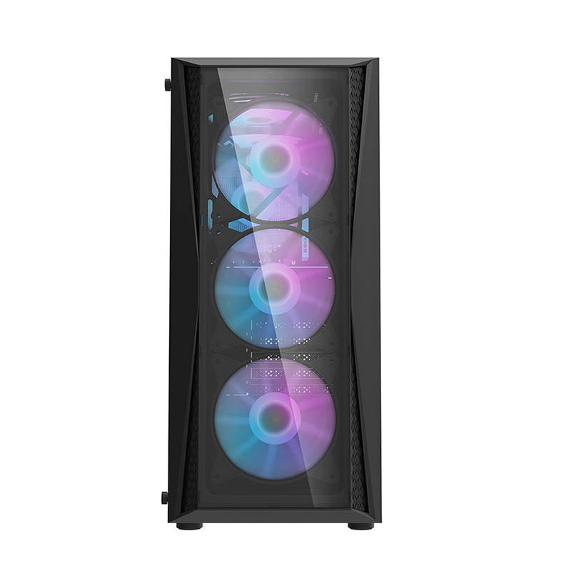 Darkflash DK352 Plus computerkasse (sort) + 4 RGB-ventilatorer