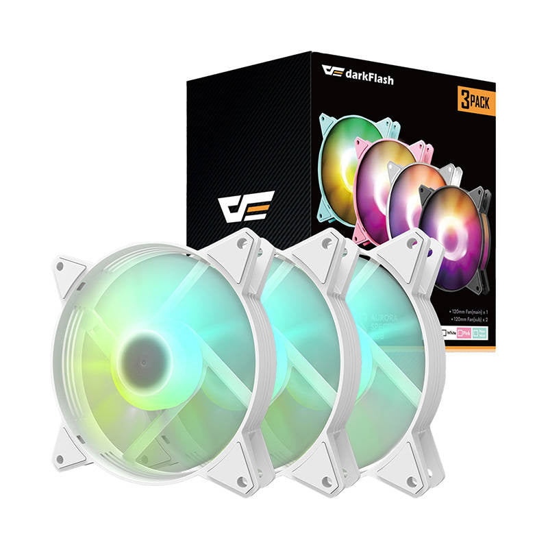 Computer Fan Set ARGB Darkflash C6 3in1 120x120 (hvid)