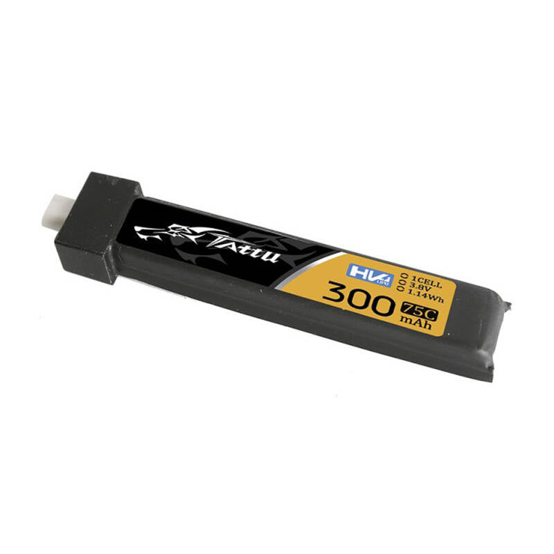 Tattu LiPo 300mAh 3.8V 75C 1S1P HV BT2.0.5 batteri (5 stykker)