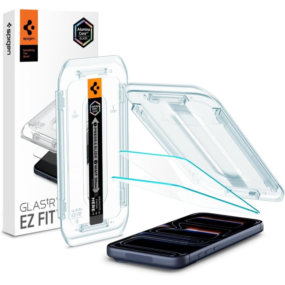 Hærdet Glas Spigen Glas.Tr ”Ez Fit Ac” 2 Pack Iphone 16 Pro / 17 / 17 Pro / 18 Pro Clear