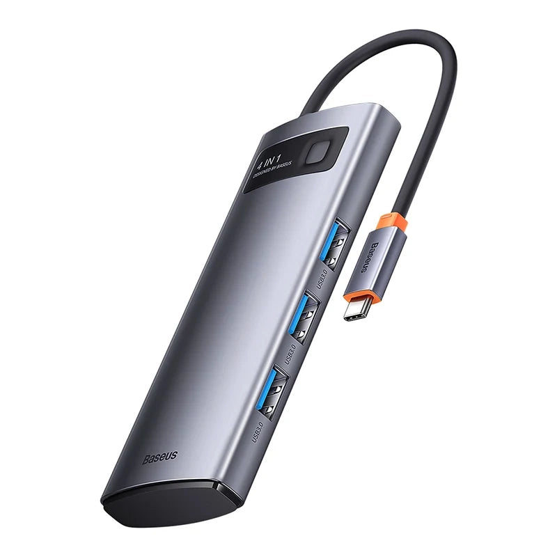 Hub 4in1 Baseus Metal Gleam Series, USB-C til 4x USB 3.0