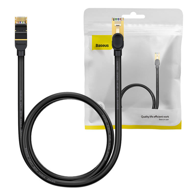 Baseus Ethernet RJ45, 10Gbps, 1m netværkskabel (sort)