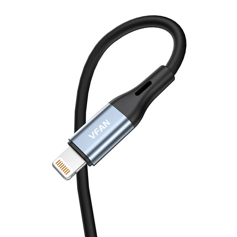 Kabel VFAN L05 Lightning til mini jack 3,5 mm AUX, 1 m (grå)