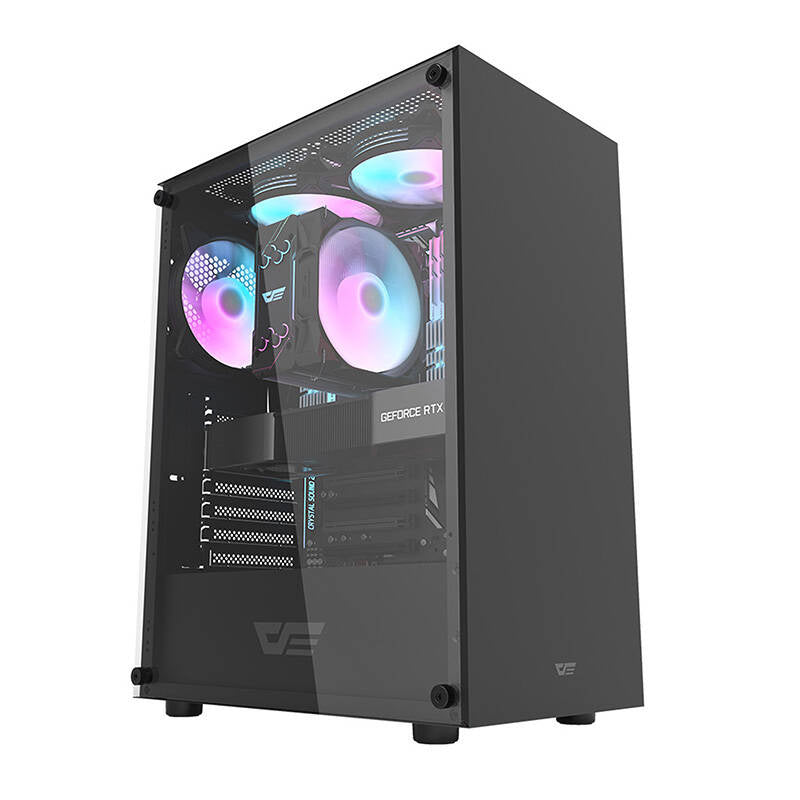 Computerkasse Darkflash DK100 (sort)