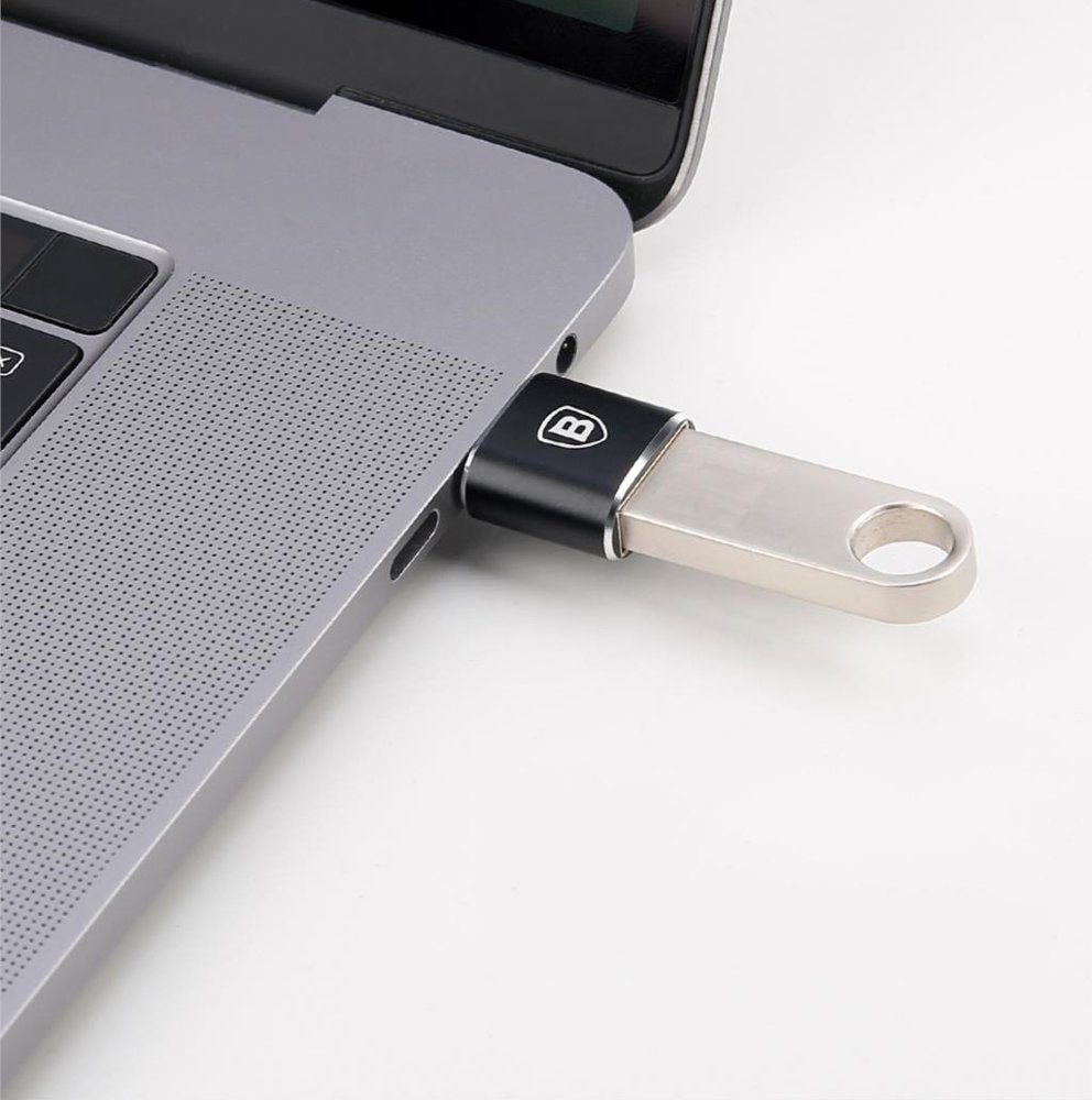 Baseus Mini USB-A to USB-C OTG Adapter - Black