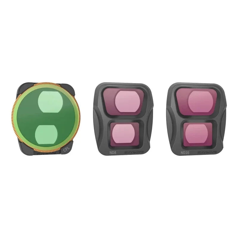 Sæt af 3 Sunnylife A3-FI685-filtre med justerbar CPL, CPL+ND8+ND1
