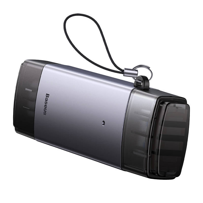 Baseus Lite Series SD/TF-hukommelseskortlæser, USB + USB-C (grå)