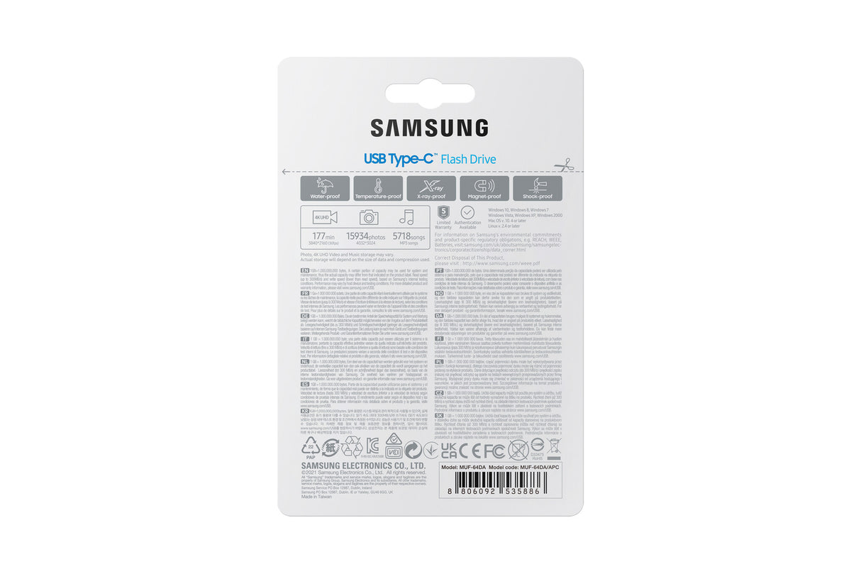 Samsung MUF-64DA USB-nøgle 64 GB USB Type-C 3.2 Gen 1 (3.1 Gen 1) Blå