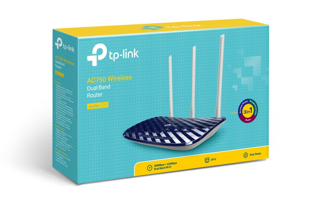 TP-Link AC750 trådløs router Hurtigt ethernet Dual-band (2,4 GHz / 5 GHz) Sort, Hvid