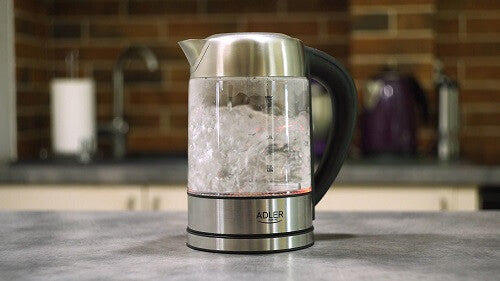 Adler AD 1247 NEW elkedel 1,7 L 2200 W Hasselnød, Rustfrit stål, Transparent