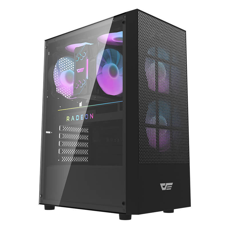 Darkflash A290 computercase (sort) + 3 fans