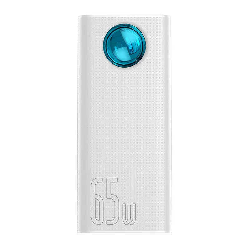Powerbank Baseus Amblight 30000mAh, 4xUSB, USB-C, 65W (hvid)