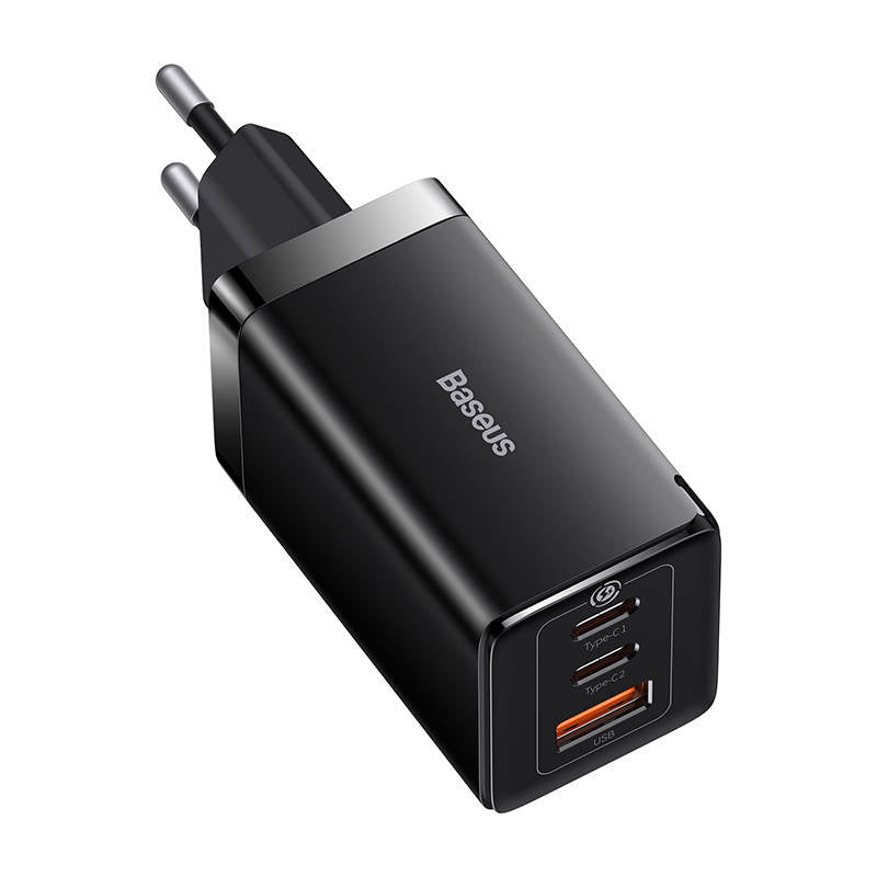 Væglader Baseus GaN5 Pro 2xUSB-C + USB, 65W (sort)